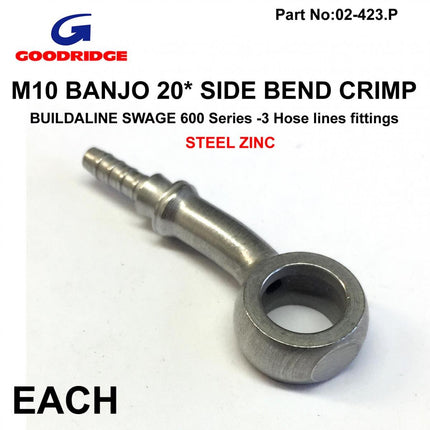 Banjo 20* Side Plated, Swage Crimp Fitting 600 Series -3, Goodridge S5097-03Z1