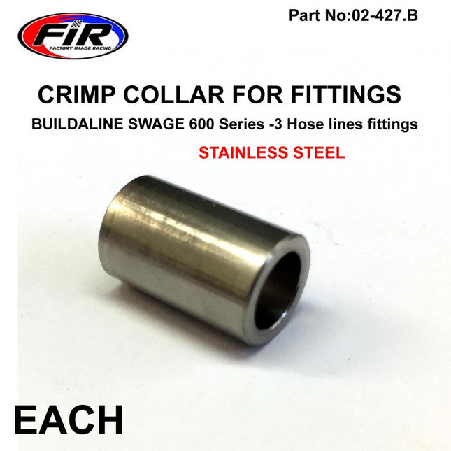 Crimp Collar Stainless Steel 303, Swage Crimp Fitting 600 Series -3, / RC600-03TUV