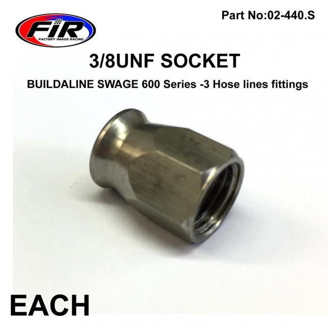 Socket Hose Fittng 3/8UNF Fr, Swage Crimp Fitting 600 Series -3, / B818-03C Ss