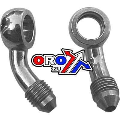 M10 Banjo 20* Bend 3/8UNF Gr, B593-03C Swage Crimp Fitting 600 Series -3, Goodridge / Stainless Steel