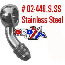 M10 Banjo 45* Bend 3/8UNF Gr, B594-03C Swage Crimp Fitting 600 Series -3, Goodridge / Stainless Steel