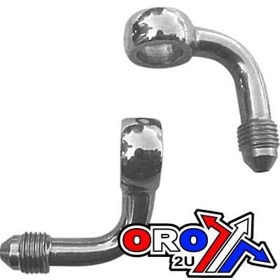M10 Banjo 90* Bend 3/8UNF Gr, B599-03C Swage Crimp Fitting 600 Series -3, Goodridge / Stainless Steel