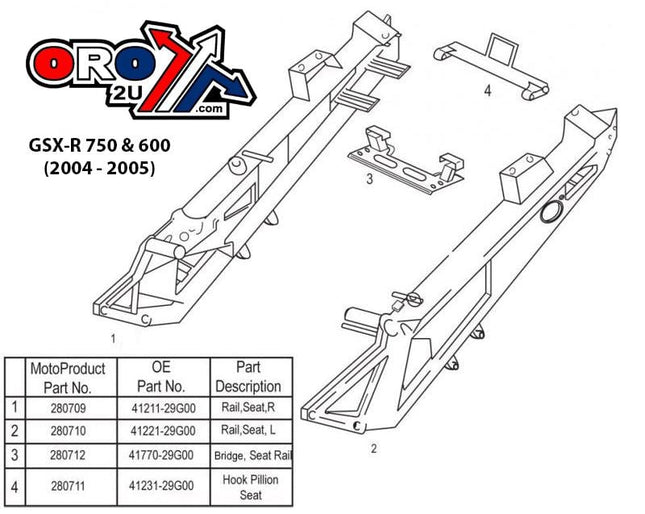 Sub Frame Suzuki Kit GSX-R 41211-29G00 41770-29G00