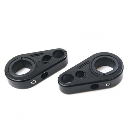 Cable Hose Clamp Set Black Aluminium 20-25mm (Pack of 2)
