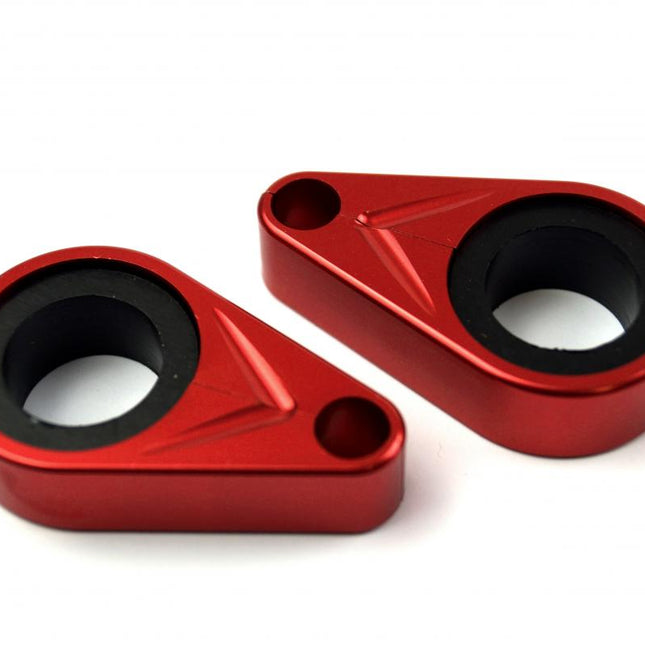 Cable Hose Clamp Set Red Aluminium 20-25mm Pack Of 2
