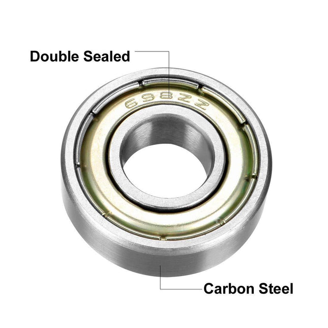 Bearing 698 2Z Dunlop 8x19x6 Steel Sealed Each