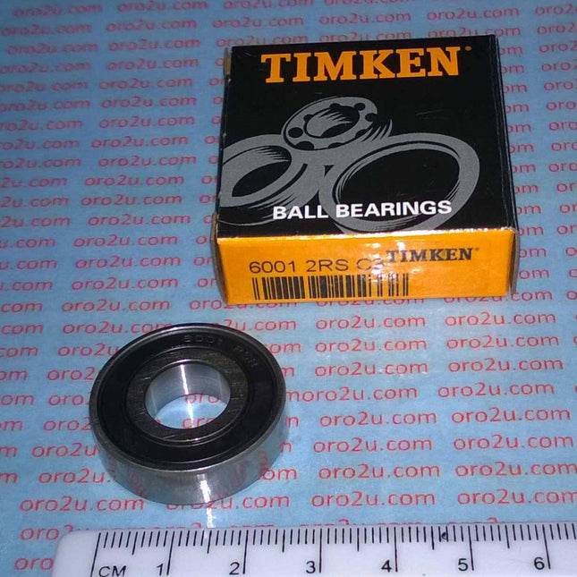 Bearing 6001 2RS C3 Timken 12x28x8 Size Sealed Each