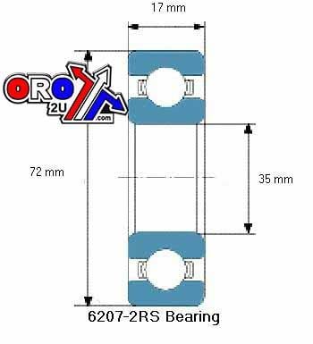 Bearing 6207 2RS Dirt Racing 35x72x17 Size Sealed Each