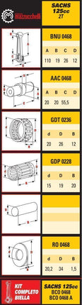 Connecting Rod Sach 125, BCO0468 Nuova 0468