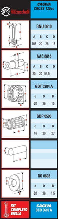 Connecting Rod Kit Cagiva 125, Cagiva 125 1985-1988 Bco 0610A