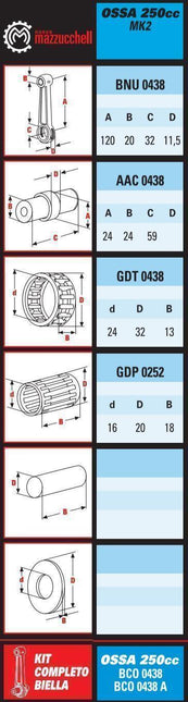 Connecting Rod Ossa 24mm Pin Conrod BCO0438