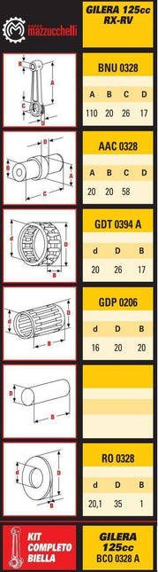 Connecting Rod Gilera 125RX/RV, BCO0328A