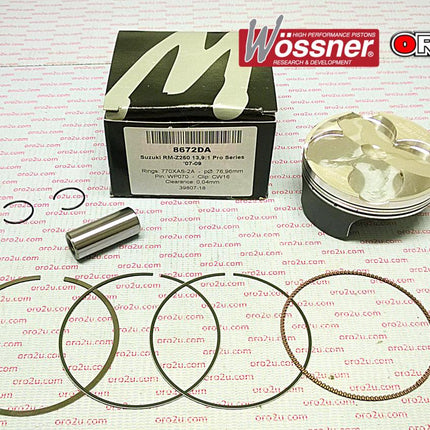 Piston Kit 07-09 RMZ250 Hc 77, Forged Wossner 8672DA 12111-10H20-0F0