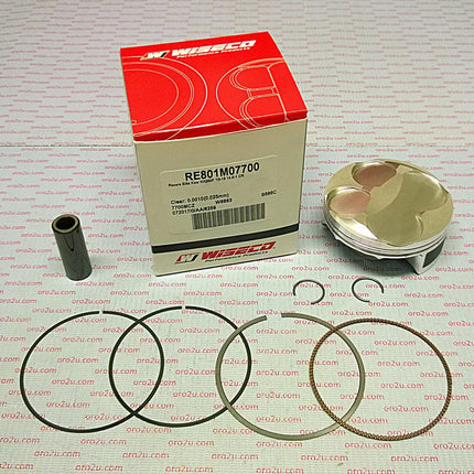 PISTON KIT 15-16 KX250F 14.5, WISECO RE801M07700 77mm, RACERS ELITE Asymmetric Skirt