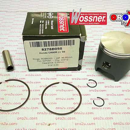 Piston Kit 1983 CR80 49.50, Forged Wossenr 8278DA