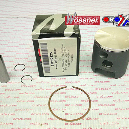 Piston Kit 88-89 CR125 55.50, Wossner 8125D150 Honda MX
