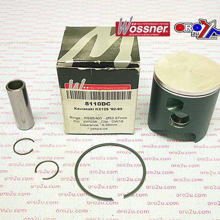Piston Kit 92-93 KX125 54.50, Wossner 8110D050 Kawasaki MX