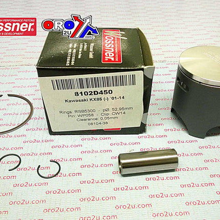Piston Kit 01-16 KX85 52.00, Wossner 8102D350 Kawasaki MX