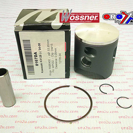 Piston Kit 04-09 KX125 54.00 B, Wossner 8167DB Kawasaki MX