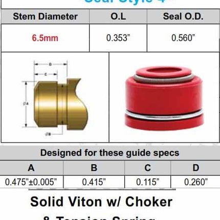 Valve Stem Seal 6.5mm Each, Kibblewhite, 700-100018