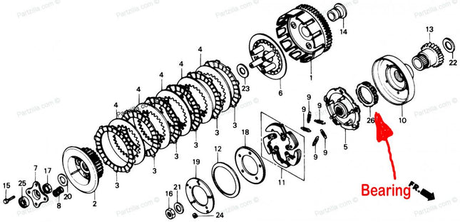 One Way Clutch Bearing 85-17 Honda ATV 250/TRX 250-500, Bronco AT-03146 ATV