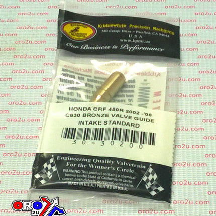 Valve Guide Intake Bronze Std, Kibblewhite 30-30200, Honda CRF450R 2002-08