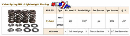 Valve Spring Kit Rotax 500/600, Kibblewhite 91-9400 Air Cooled