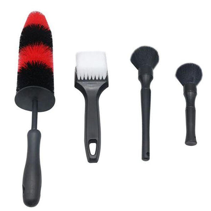 Bike Cleaning Washing Kit 4PC, Storng Wheel Spoke Brushes + Soft Detailing Brushes