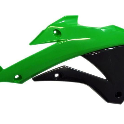 Radiator Scoops 14-23 KX85, KX112 2022-2023, Green/black Rtech, R-CVKX0VENR14