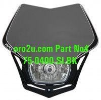 V-face Headlight Silvr/bk, Rtech R-MASKSINR008