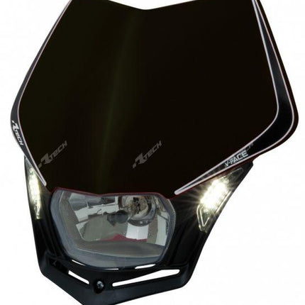 V-face LED Headlight, Rtech R-MASKNR00009, Black/black
