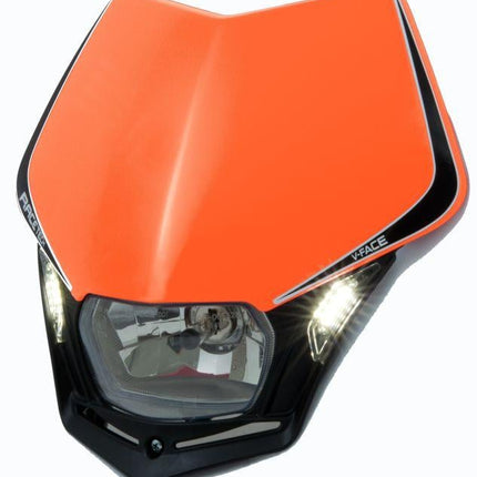 V-face LED Headlight, Rtech R-MASKARNR009, Orange/black