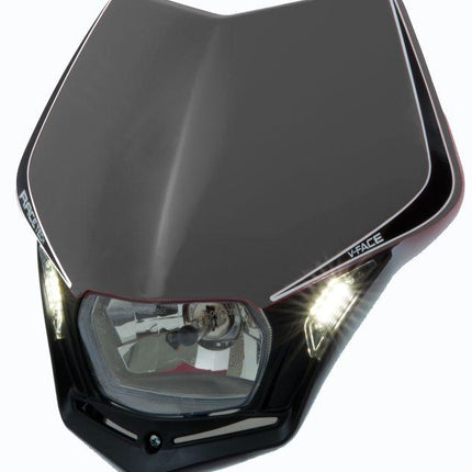 V-face LED Headlight, Rtech R-MASKSINR009, Silver/black