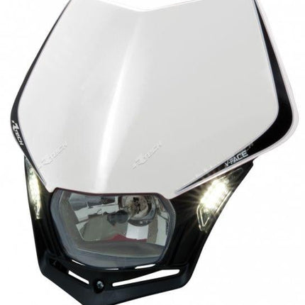 V-face LED Headlight, Rtech R-MASKBNNR009, White/black