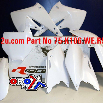 Plastic KIT/5 04-05 KXF250 We, White Rtech R-KITKXF-BN0-504
