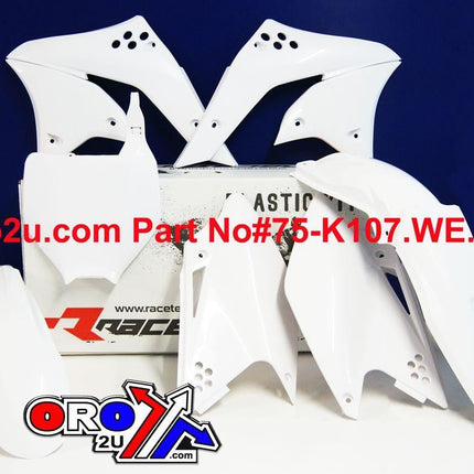 Plastic KIT/5 06-08 KXF250, White Rtech R-KITKXF-BN0-505
