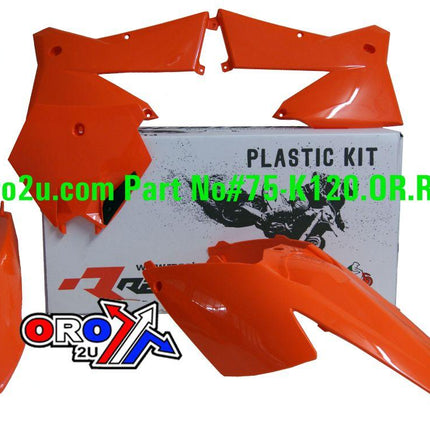 Plastic KIT/4 KTM 05-06 Orange, Rtech R-KITKTM-AR0-504