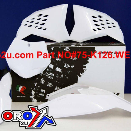 Plastic KIT/4 KTM 125-530, White Rtech R-KITKTM-BN0-505