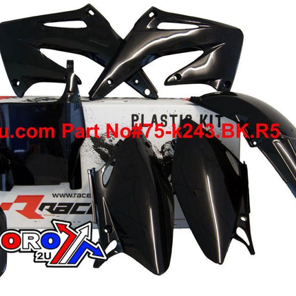 Plastic KIT/5 CRF450R 2004, Black Rtech R-KITCRF-NR0-505