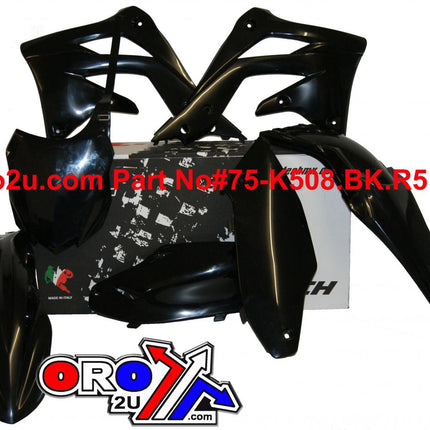 Plastic KIT/5 16-18 KX450F, Black Rtech R-KITKXF-NR0-517
