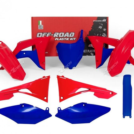 Plastic Kit 7PCS B/r CRF450R 17-18, CRF250R 18, Red And Blue P/kit Rtech, R-KITCRF-RSB-599