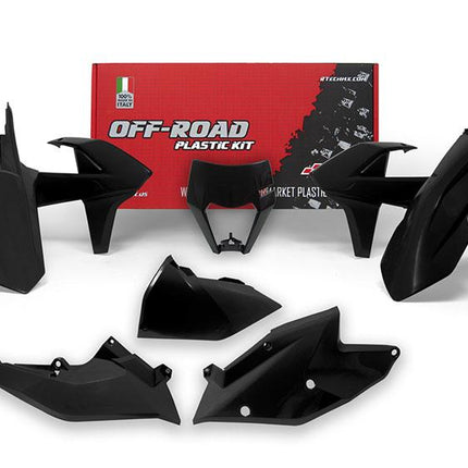 Plastic KIT/6 17-19 Exc/exc-f, Black Enduro Kit, Rtech R-KITKTM-NR0-517