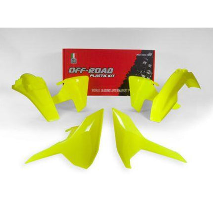 Plastic Kit 17-18 Husky Te/fe/tx, 4 Piece ,colour Neon Yellow, Rtech R-KITHSQ-GF0-417