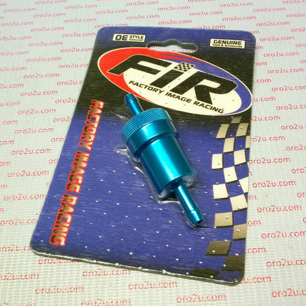 Inline Fuel Filter Alloy 6mm 1/4 Blue With Cleanable Filter