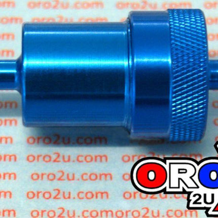 Inline Fuel Filter Alloy 6mm 1/4 Blue With Cleanable Filter