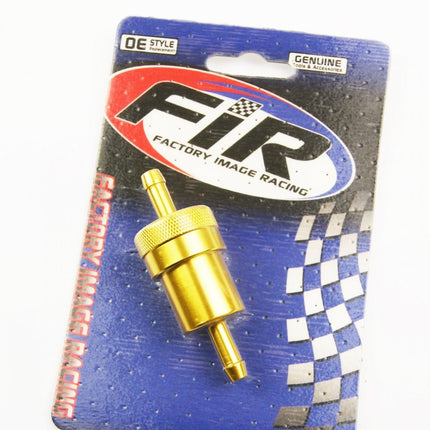 Inline Fuel Filter Alloy 6mm 1/4 Gold With Cleanable Filter