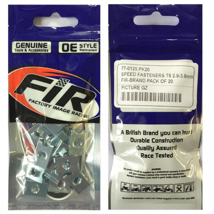 Speed Fasteners T8 2.9-3.8mm, Pack Of 20