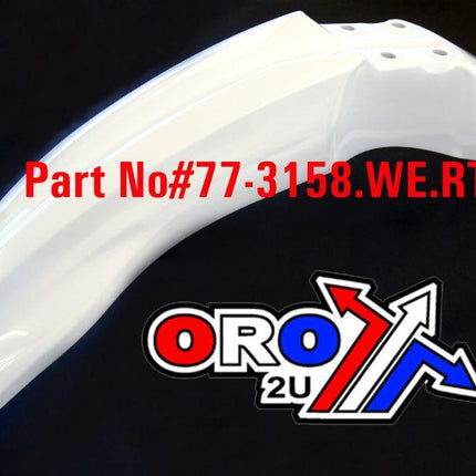 13-15 KXF250/450 Front Fender, White Rtech R-PAKXFBN0013