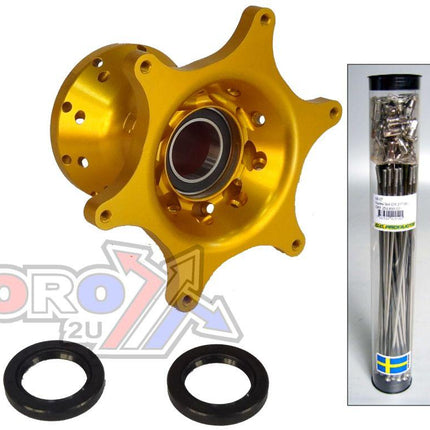 Hub Front Gold KTM 00-13, & Stainless Steelt Spoke Set, 53-103111 Gold