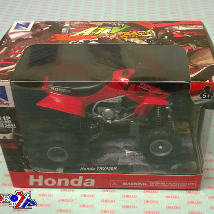 Model Die Cast Honda Hrc Trx 450R, Red And Black, Scale 1:12, Newray 57093A